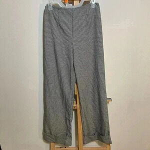 Forever21 high waist wide leg houndstooth pattern back zip pants size medium